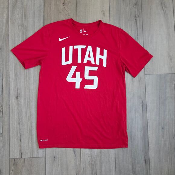 Nike The Tee Crewneck Red UTAH Jazz Mitchell Short Sleeve T-Shirt Women Sz M - Picture 1 of 4